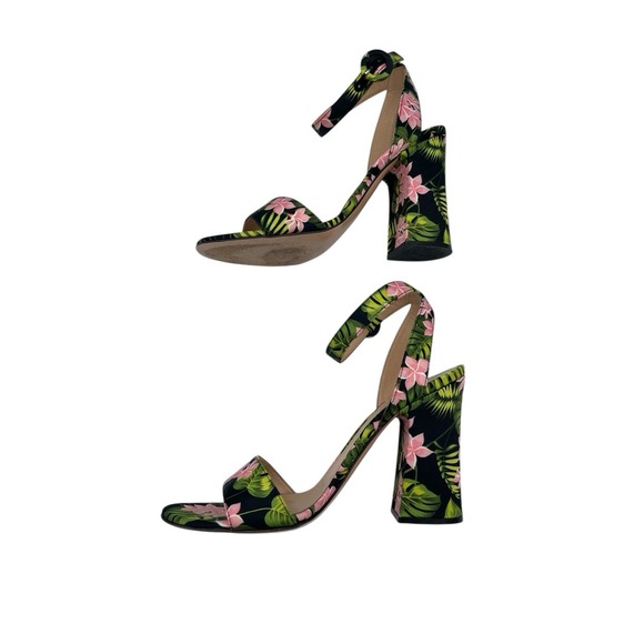 Gianvito Rossi Tandi Floral Satin Ankle Strap Sandals Size 38 US 8 - Picture 2 of 11